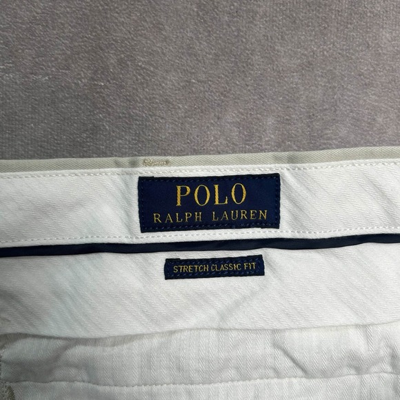 Men's Polo Ralph Lauren Khaki Chino Pants Size 44 44B X 31 Stretch Classic Fit - Picture 7 of 9
